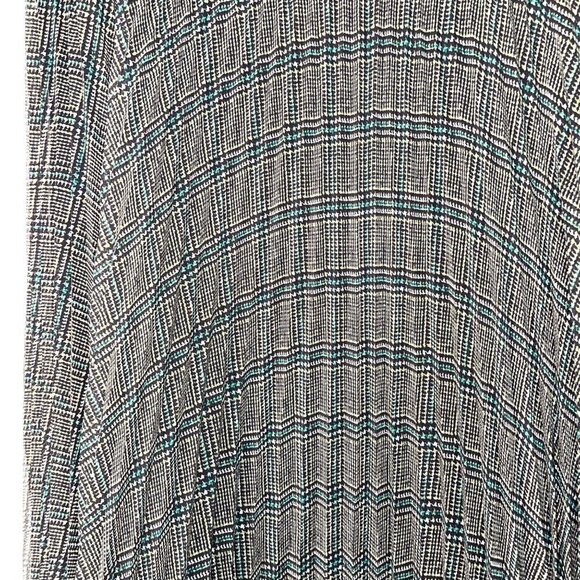 Grey Jason Wu Accordion Midi Skirt Womens Size 10 Lined Side Zipper Green Black - Picture 7 of 10